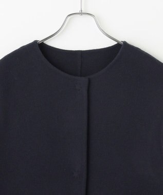 #Newans バックペプラムダブルフェイスジレ ネイビー