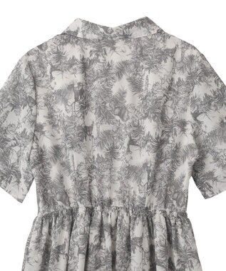 YECCA VECCA サファリ柄フレアシャツワンピース Off White