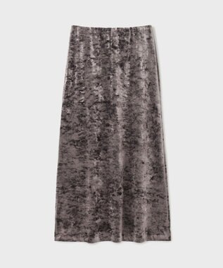 GRACE CONTINENTAL クラッシュベロアロングスカート チャコール