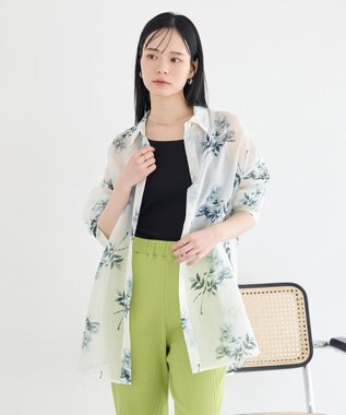 earth music&ecology シアーシャツ Flower