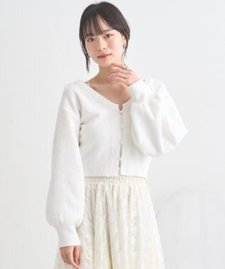 earth music&ecology パールボタンショートニットカーディガン