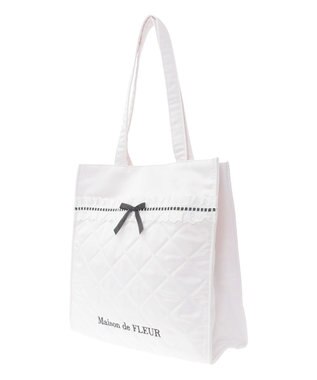 Maison de FLEUR コットンフリルスクエアトート Pink