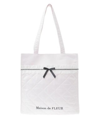 Maison de FLEUR コットンフリルスクエアトート Pink