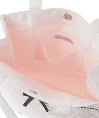 Maison de FLEUR コットンフリルスクエアトート Pink