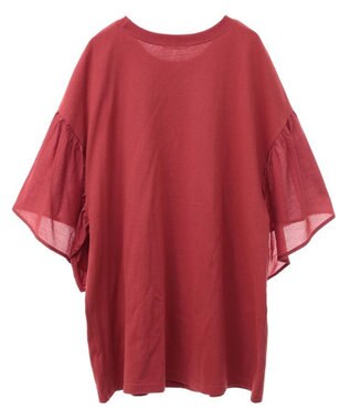 Green Parks ドッキングフレアスリーブロゴチュニック Red