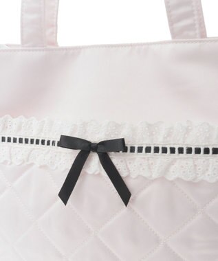 Maison de FLEUR コットンフリルスクエアトート Pink