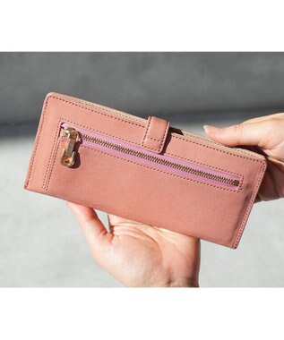 genten 【福財布】アルモニア 薄マチ長財布 モーブピンク