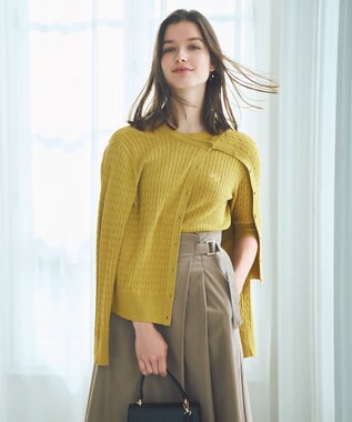 ANY SIS ケーブルニット プルオーバー シトラスイエロー