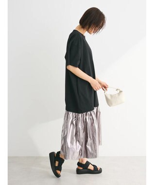 Green Parks ・ＥＬＥＮＣＡＲＥ　ＤＵＥ　メタリック切替ＴＥＥワンピ Black