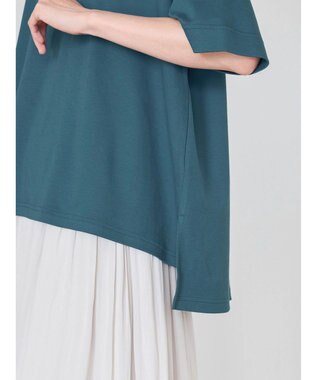 AMERICAN HOLIC 抗菌防臭＋接触冷感クルーネックカットプルオーバー Blue Green