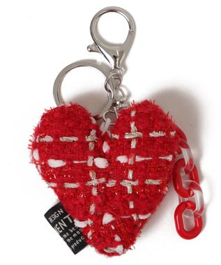 WEGO ツイードビッグハートキーホルダー レッド