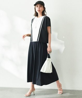 ICB 【WEB限定カラーあり・UVカット・接触冷感・速乾】マットスキューバ フレアスカート ブラック系