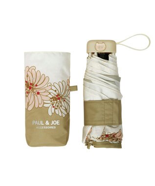 MOONBAT 【UVカット/コンパクト】ポール & ジョー (PAUL & JOE ACCESSOIRES) 折りたたみ雨傘 クリザンテーム ベージュ