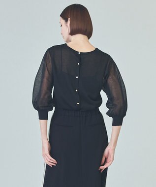 GRACE CONTINENTAL ラメシアーニットトップ ブラック