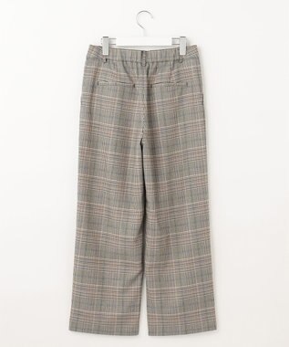 J.PRESS LADIES 【洗える】PL/Visストレッチチェック セミワイド パンツ グレー系3
