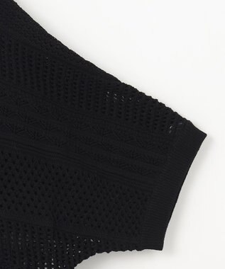 23区 S 【洗える】レーシーパターン ニット ブラック系