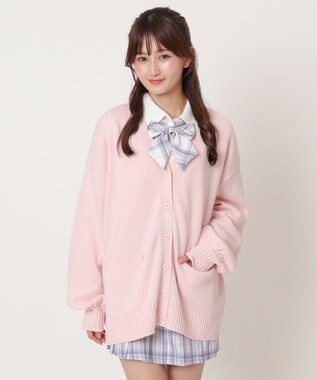 WEGO 【SCHOOLITEM】ニットカーディガン ライトピンク