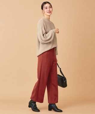 ANY 【吸湿発熱】any HEAT ワイドパンツ テラコッタ