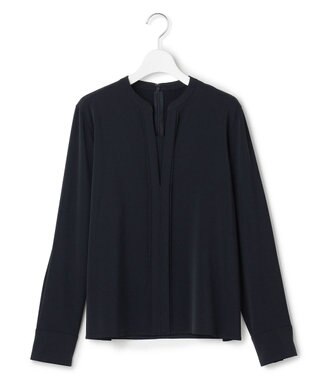 ICB L Fied キーネック ブラウス ネイビー