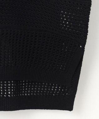 23区 【洗える】レーシーパターン ニット ブラック系