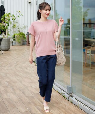Tiaclasse L フレンチニットプルオーバー ピンク