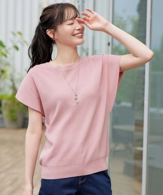 Tiaclasse L フレンチニットプルオーバー ピンク