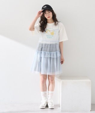 earth music&ecology チュールミニキャミワンピース