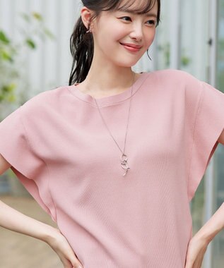 Tiaclasse L フレンチニットプルオーバー ピンク