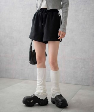 WEGO 【ウエストゴム】スウェットイージーショートパンツ ブラックその他