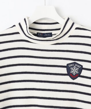 23区GOLF 今シーズンはボーダー柄も仲間入り！【MEN】【吸湿発熱】グランサーモボーダー カットソー アイボリー系1