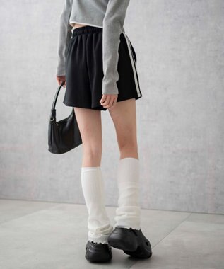 WEGO 【ウエストゴム】スウェットイージーショートパンツ ブラックその他