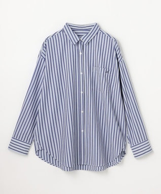 ANY ANYオーバーサイズシャツ ブルーストライプ