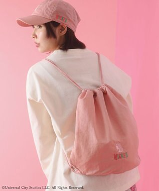 Green Parks ■ＷＩＣＫＥＤ　アイコン刺繍ナップサック Pink