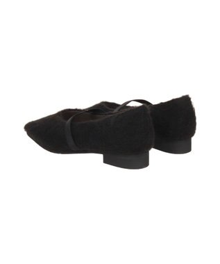 Bridget Birkin 【Bridget Birkin】エラスティックバンドもこもこスクエアバレエシューズ ブラック