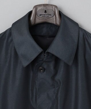 GOTAIRIKU ダウンライナー装着可【半裏仕様でより軽量】メランジシャンブレー ステンカラースプリングコート ダルブルー系