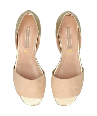 INTER-CHAUSSURES 【INTER-CHAUSSURES】異素材コンビオープントウパンプス ベージュコンビ