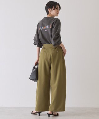AMERICAN HOLIC リボン付きタックワイドパンツ Khaki