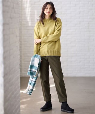 ANY ラムウールボトルネックプルオーバー グリーン