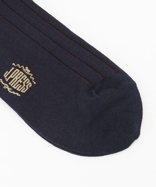 J.PRESS MEN 【定番】ハイゲージワイドストライプ リブソックス ネイビー系