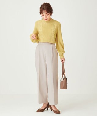 ANY SIS 【美人百花11月号掲載】パール調ポイントツイル パンツ 【WEB・一部店舗限定】 アイボリーベージュ