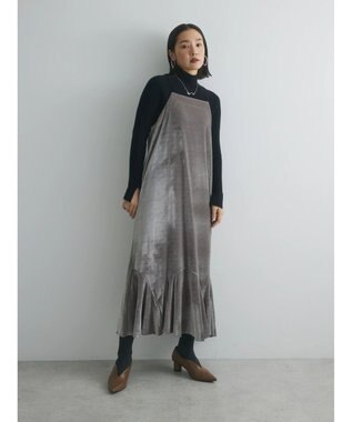 Green Parks armonia．ベロアキャミワンピース Gray