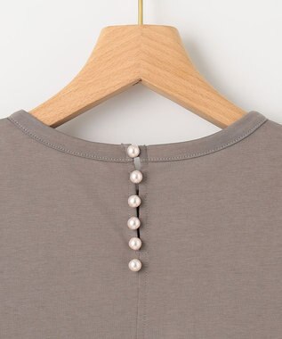 組曲 S 【汗ジミ防止・撥水】GIZAプレーティング天竺バックパール Tシャツ ブラウン系