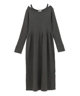 CRAFT STANDARD BOUTIQUE カットアウトニットワンピース Charcoal Gray