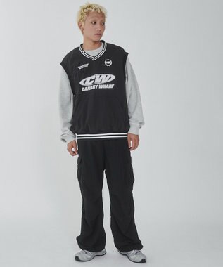 WEGO ナイロンVネックベスト ブラック