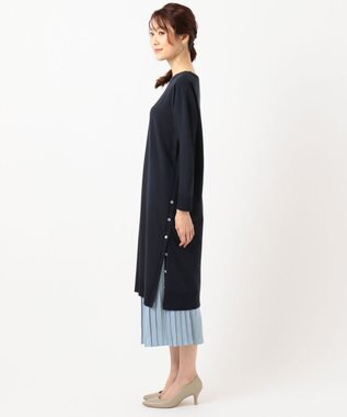 J.PRESS LADIES 【洗える】ワンピ＋プリーツスカート ツインセットワンピース ネイビー系