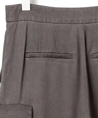 ICB L 【洗える】 キュプラピグメントクロス カーゴパンツ チャコール系