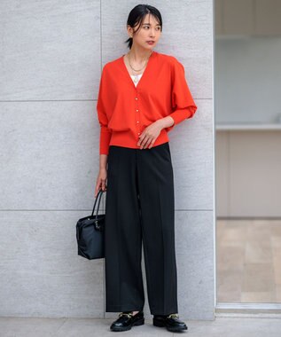 23区 【CLASSY.2月号掲載/洗える】TRストレッチギャバ ワイドパンツ ブラック系