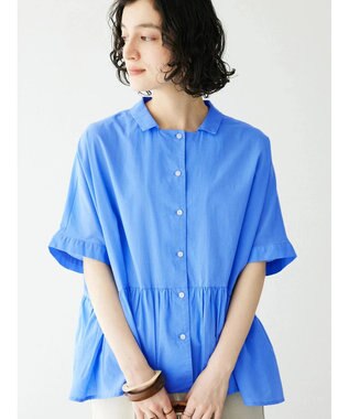 CRAFT STANDARD BOUTIQUE ペプラムブラウス Sax