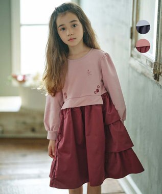 110 140cm サイドフリルフラワーコンビ ワンピース 組曲 Kids ファッション通販 公式通販 オンワード クローゼット