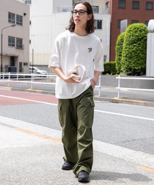 WEGO 【ユニセックス着用ITEM/綿100%/SMLサイズ展開】リラックスフィットワンポイントT（S） ホワイトその他